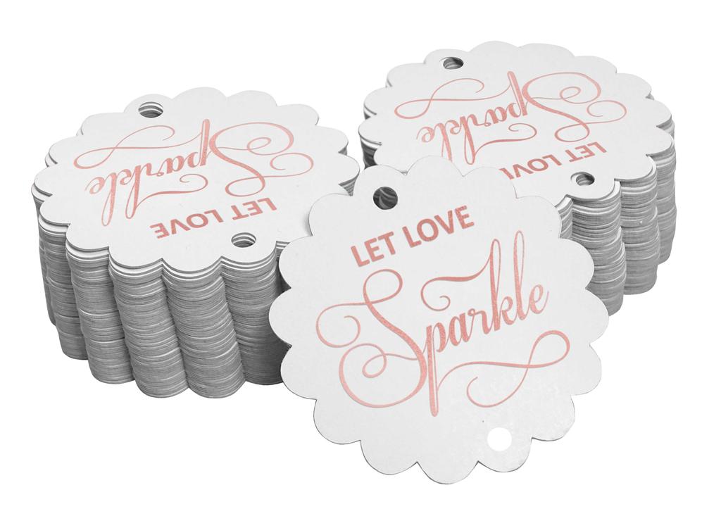 Inkdotpot 100 Pack Let Love Sparkle Wedding Favor Paper Tags Craft Real Gold Foil Hang