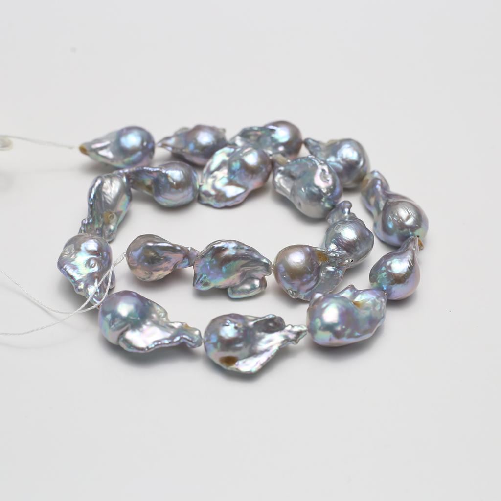 1String, Luxury Natural Shell Mother of Pearl Beads, Baroque Style Handmade Irregular Loose Spacer Beads 12-15mm, for DIY Jewelry Making Supplies 36cm