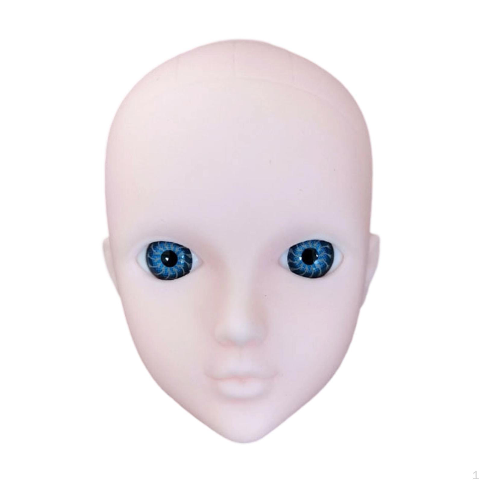 

1/6 Female Doll Head 12 Action Figure 3D Eyes No Hair DIY Make up Training blue eyes