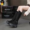 Fashion New Winter Women Snow Boots Platform Wedge High Heel Faux Fur Lady Shoes Female Plush Warm Non-slip Mid Calf Boots Goth Shoes