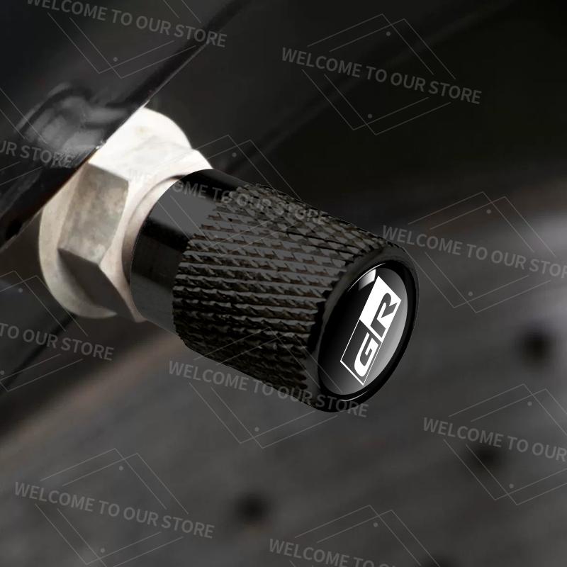 For Toyota ad114pcs/1set For Toyota GR Logo Yaris Levin Hilux Prado Prius Highlander Car Valve Caps Wheel Tires Air Tyre Stem Protective Cover TDX1