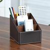 PU Leather Remote Control Holder Desktop Organizer Storage Box for TV Guide Mail Phone Office Sorting Lattice Cosmetic Pens Rack
