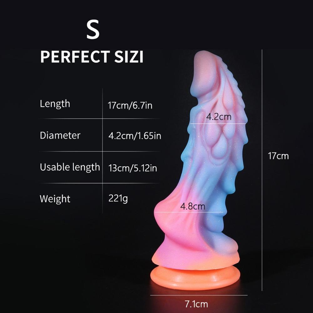 Colourful Glow-In-The-Dark Unicorn Vestibule Anal Plug Liquid Silicone Simulation Dildo Anal Expansion Masturbator Adult Erotic Sex Toys