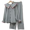 Women's Cloud Cotton Polka Dot Pajama Set with Peter Pan Collar and Lace Trim