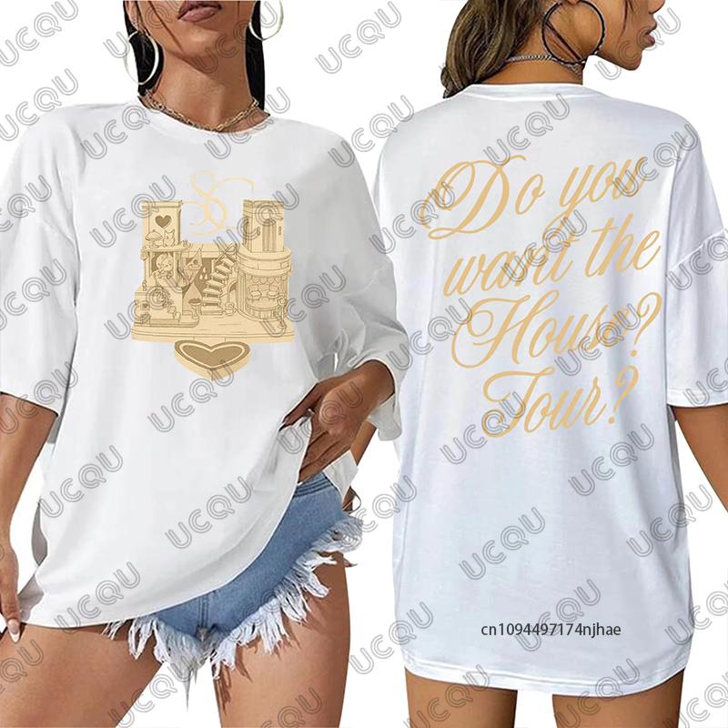 Sabrina Carpenter House Tour 2026 Maglietta in Cotone Grafica da Donna Estiva Nuova Manica Corta Magliette Casual Oversize Unisex