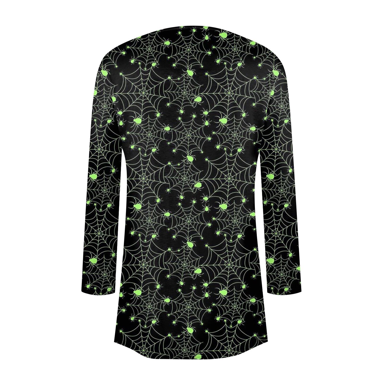 Женская модная повседневная куртка-кардиган средней длины с длинным рукавом и принтом — фото 5