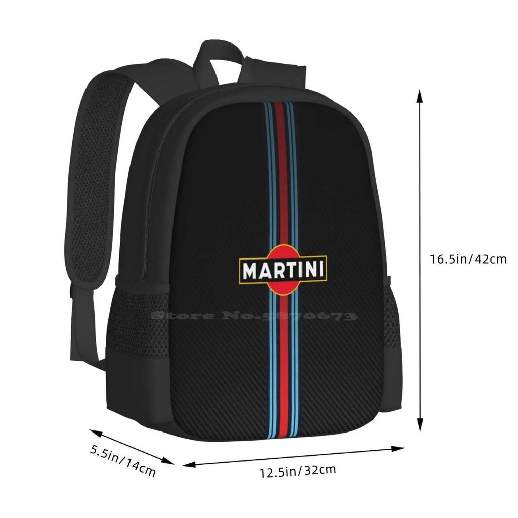 Racing Stripes New Arrivals Unisex Bags Student Bag Backpack Vermouth Racing Cocktail