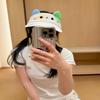 Cute Cartoon Cat Ear Sun Visor UV Blocking Breathable Soft Foldable Cap for Summer Fishing Camping Men Women