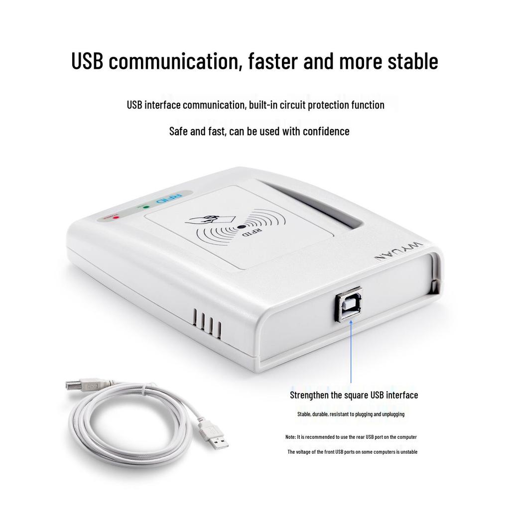 High-Frequency 13.56MHz RFID/NFC Card Reader Writer for IC & M1 Cards, URL & Text Programming.