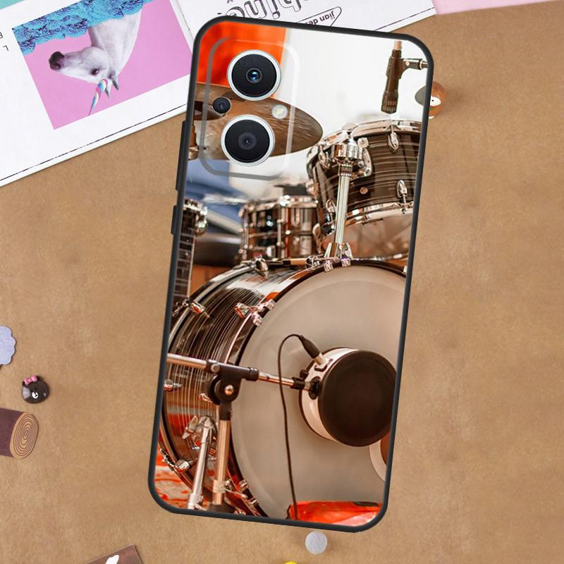 Musical Instrument Drum For OPPO Reno 11F 12F 13F 14F 10 11 12 13 14 Pro 7 8 Lite 8T OPPO Find X5 X6 X8 X9 Pro Case
