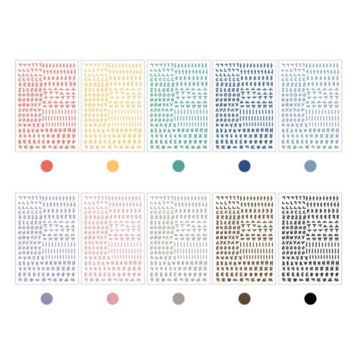 Korean Decorative Sticker Pack – Diary & Craft Cutting Stickers-10 Colors Sheets