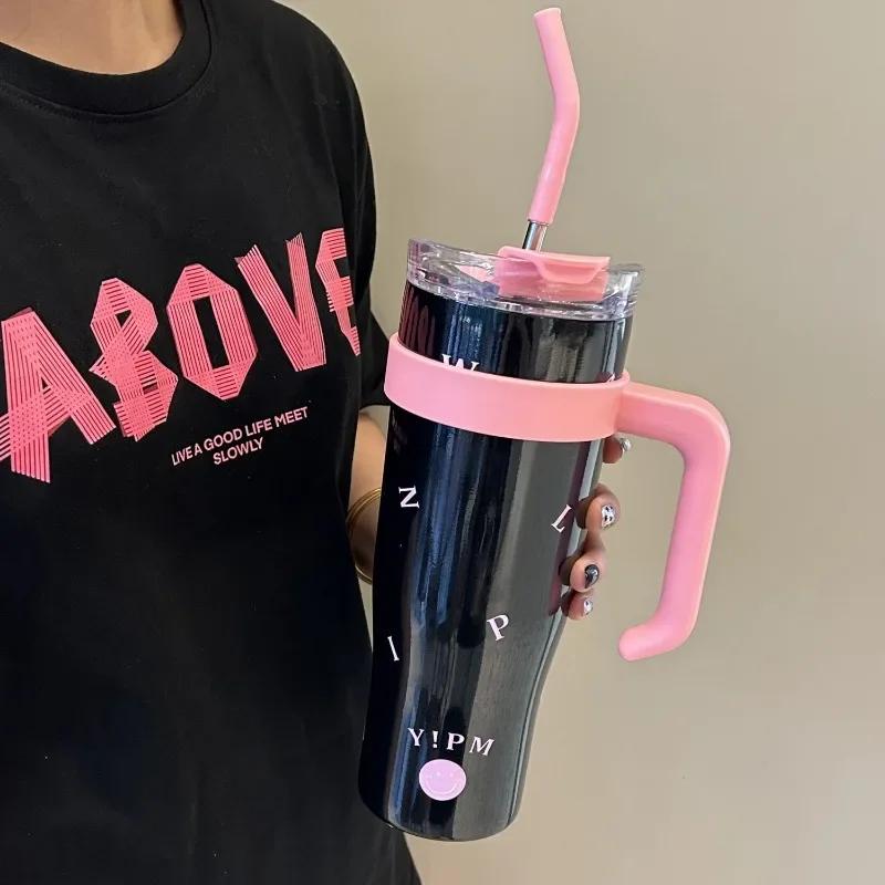 1200ML Maceta De Flores En Relieve, Gran Mac, Taza De Aislamiento Frío, Bonita, Gran Capacidad, Montar, Taza De Hielo Grande