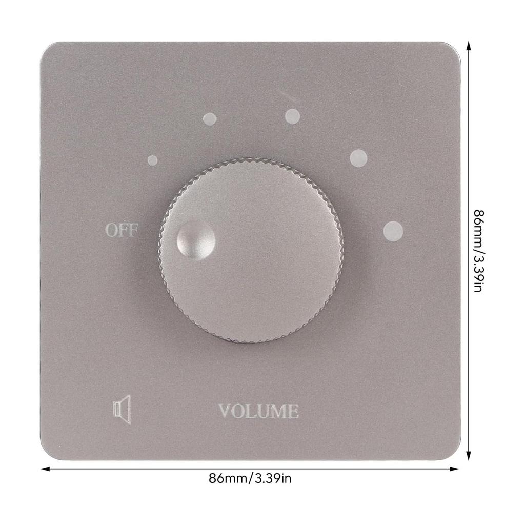 50W Wall Mount Volume Control, 5 Gears Tuning Knob, Grey