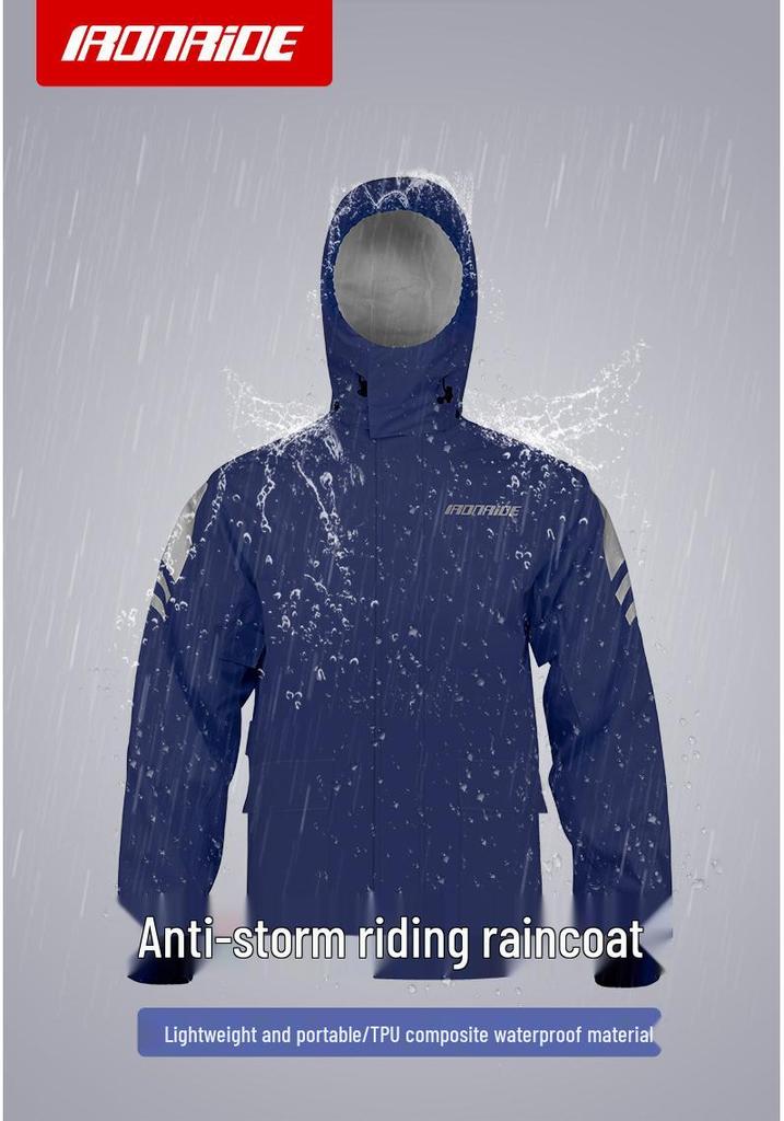 Machine Knight Waterproof Motorcycle Rain Suit: Thickened, Separate Raincoat & Pants for Heavy Rain Protection