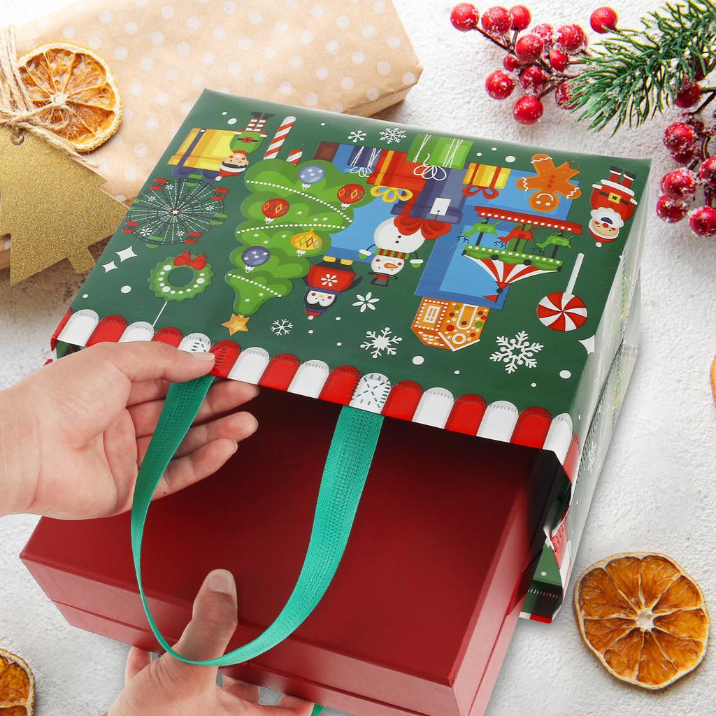 16 Pack Christmas Gift Bags Reusable Christmas Tote Bags, Non-Woven Christmas Bags for Christmas Surprise, Xmas Party Supplies