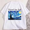 Women Tshirts Cotton Van Gogh T Shirt Starry Night Aesthetic Tshirt Casual Cotton Short Sleeve Round Neck Tee Shirt Unisex Tops