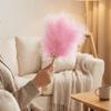 Exquisite Pearl Hand Feather Fan Fairy Style Handmade Craft Wedding Bridal Fan Fluffy Feathers Traditional Portable Fan