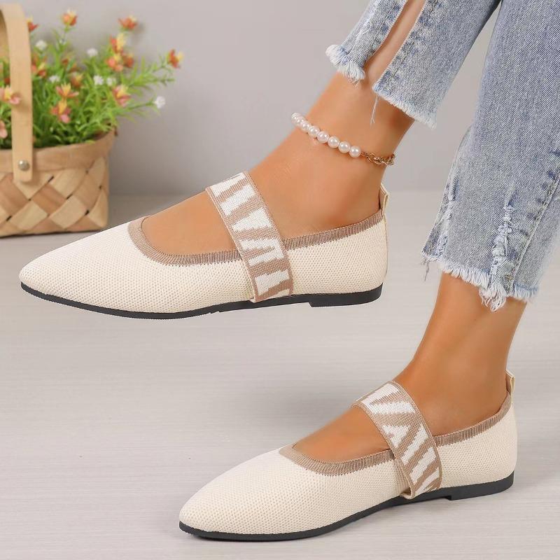Women's Ballet Flats Casual Shoes Low Heel Elegant Women's Sneakers Comfortable Pointed Toe Mesh Breathable Work Shoes