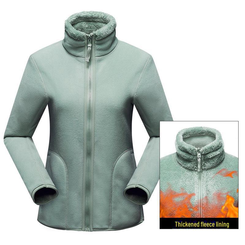 

Унисекс теплый флисовый кардиган: Двусторонняя флисовая куртка для ношения на открытом воздухе, идеально подходит для осени и зимы. M