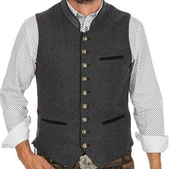 Men's V-Neck Wedding Vest - Perfect for Groom or Best Man