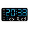 Large Digital Wall Clock Temp Date Week Display Remote Control USB Powered Table Wall-mounted Dual Alarms LED Clocks