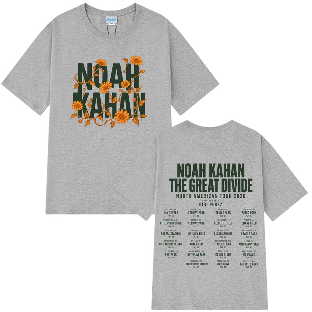Singer Noah Kahan The Great Divide Tour Graphic Shirt Men Women Aesthetic Trend Y2K T-shirt Loose Casual Tops