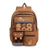 Nylon Childrens Backpack Featuring Capybara Cartoon Pattern Classroom Bag School