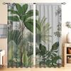 Home Tropical Leaves Curtains Landscape Background Kitchen Coffee Shop Living Room Bacony Curtain With Pole Pocket Polyester Perfect For