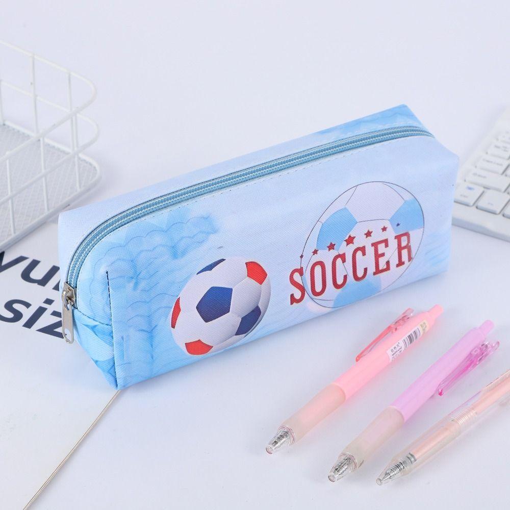 Dirt-proof Stationery Storage Bag Waterproof Pencil Pouch Organizer Soccer Pencil Case  Kids