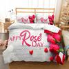 3d Beding Soft Duvet Cover Set 2/3 Pcs Hapy Valentine's Day Bedrom Set Bedings Red Rose Days Bedclothes Jogo De Cama Bed Linen Set Hot
