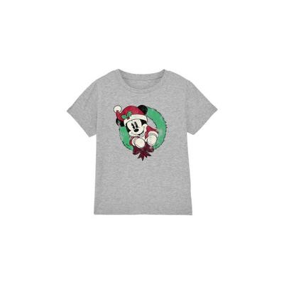 Childrens/Kids Mickey Mouse Vintage Wreath Christmas T-Shirt