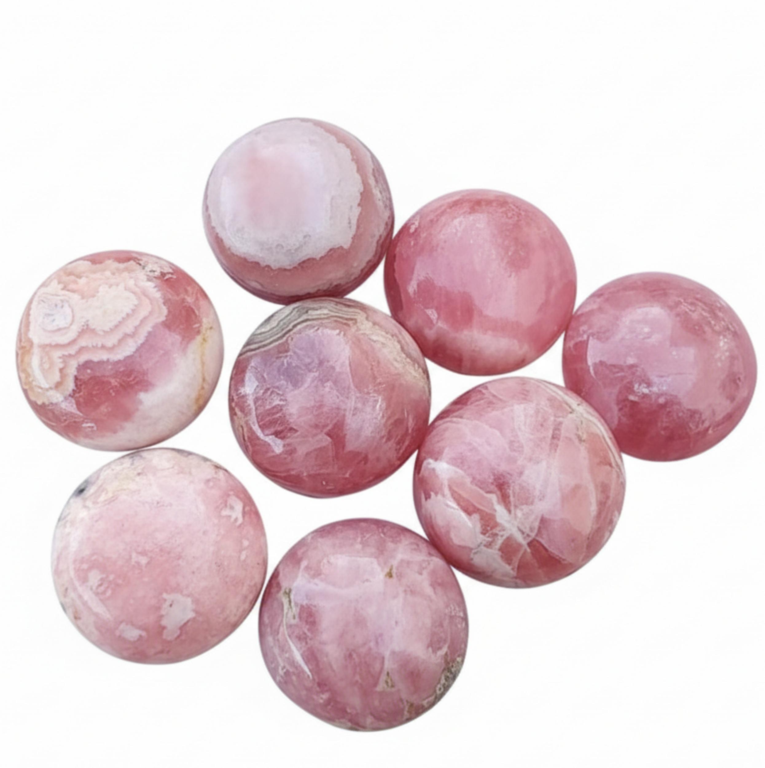 

Круглые камни родохрозита - Розовый и белый целебный кристалл 10mm розовый