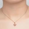 Pink Heart Necklace for Women Crystal Heart Pendant Necklace Rose Gold Chain Necklace Love Jewelry Gifts for Women