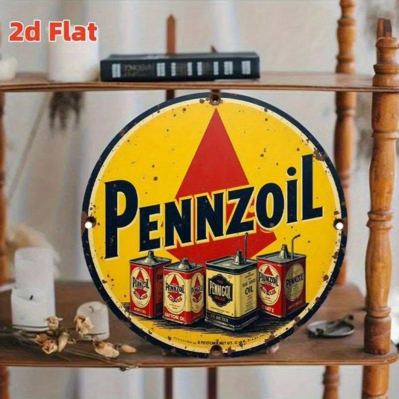 Vintage Pennzoil Metal Tin Sign Retro Wall Decor Advertising Art Rustic Garage Decor