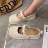 Soft Leather Mary Jane Shoes Women 2025 New Spring and Autumn Summer Shallow Mouth Single Shoes Fairy Style Pregnant Women Flat Comfortable Small Lea