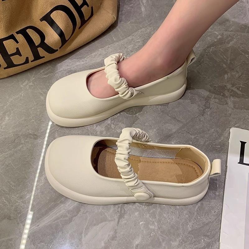 Soft Leather Mary Jane Shoes Women 2025 New Spring and Autumn Summer Shallow Mouth Single Shoes Fairy Style Pregnant Women Flat Comfortable Small Lea