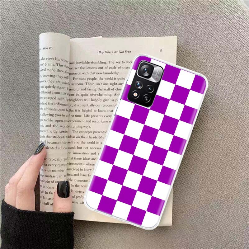 Retro Classic Chess Board Grid Phone Case For Redmi Note 13 12 Pro Plus 14 15 Pro 5G 11 11T 11E 11S 10 Pro 10S 9 9S Cover Cell C