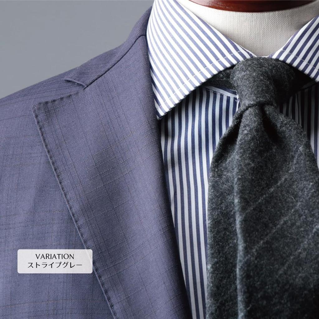 [Y&TAILOR] Necktie [Quattro Piege] FOX Brothers WOOL Three-fold Hand-rolled Brand Y&TAILOR (Striped Gray)