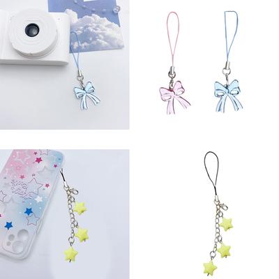 Pendentif Sac Étoile Élégant Pendentif Caméra Lanière de Téléphone Mignonne Charme de Téléphone Tendance Résine et Alliage Matériau pour Femmes