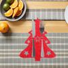 48Pcs Christmas Tree Cutlery Holder Red Felt Cutlery Bags Xmas Silverware Holder Fork Spoon Table Decor Party Supplies