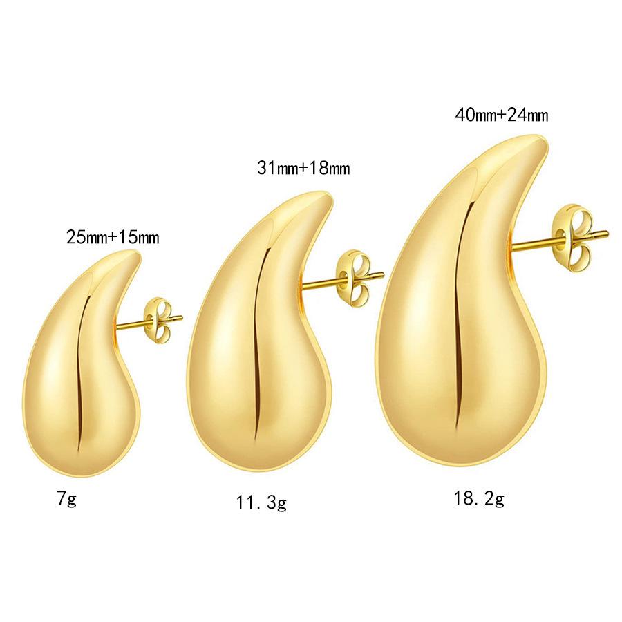 Gold Teardrop Stud Earrings: Unique High-End European and American Design