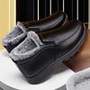 Warm Velvet-Lined Cotton Shoes for Winter: Non-Slip, Lightweight, and Soft Sole - Perfect for Middle-Aged and Elderly Men