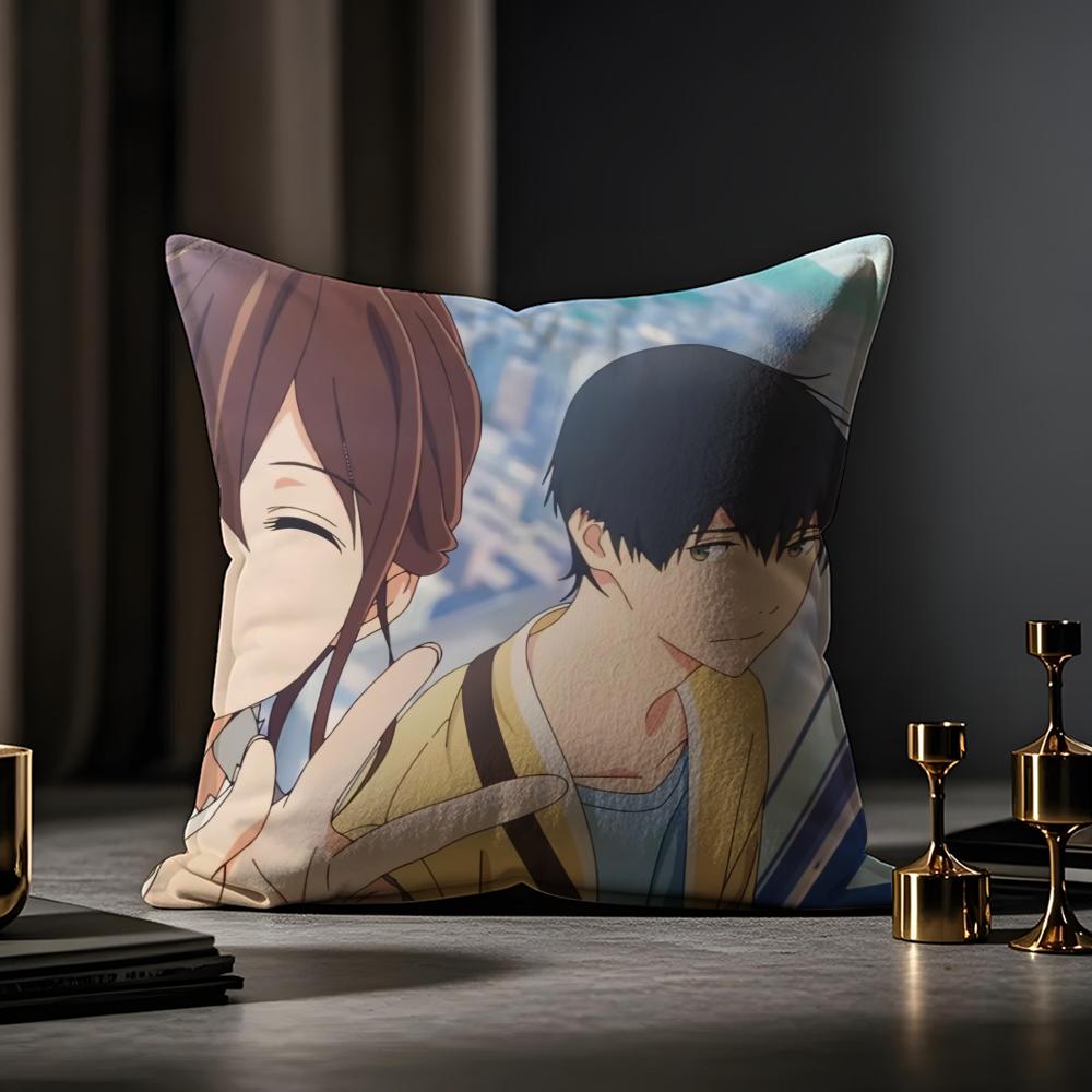 K-Kimi No Suizo WoTabetaiES Cushion Cover Anti-dustmite Pillowcase Invisible Zipper Silky Short Plush Sofa Cushion Cover