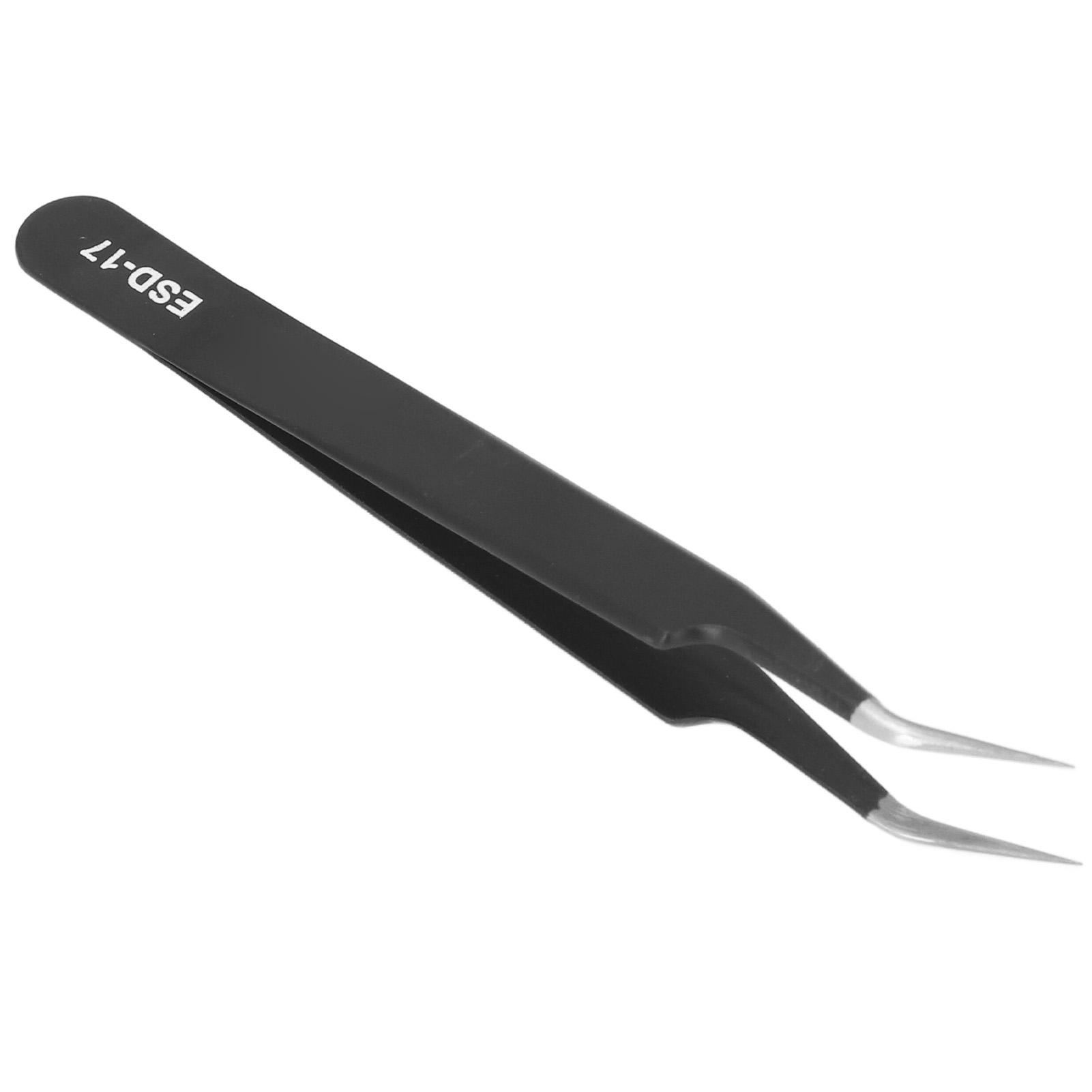 

Антистатический пинцет из нержавеющей стали, немагнитный, с изогнутым острым кончиком для SMD, бровей, ESD17