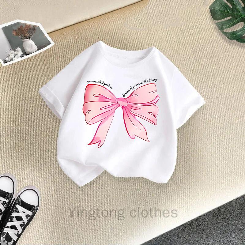 Neues Sommer-T-Shirt für Mädchen Kinder Kurzarm Cartoon Aufdruck Westlicher Stil Oberteil Lockerer Schnitt für Mädchen