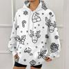 Women's Fashion Sweatshirt Christmas Print Casual Hooded Sweatshirt With Pockets