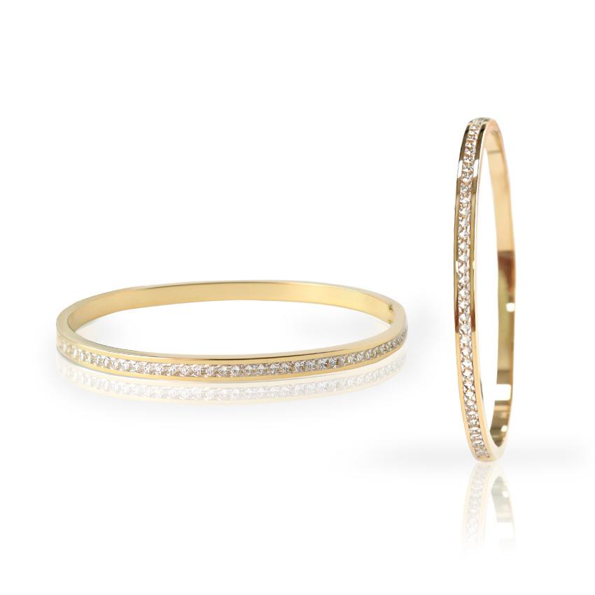 Personalized Trend Surround With Fine Diamond Gypsy Titanium Steel Bracelet