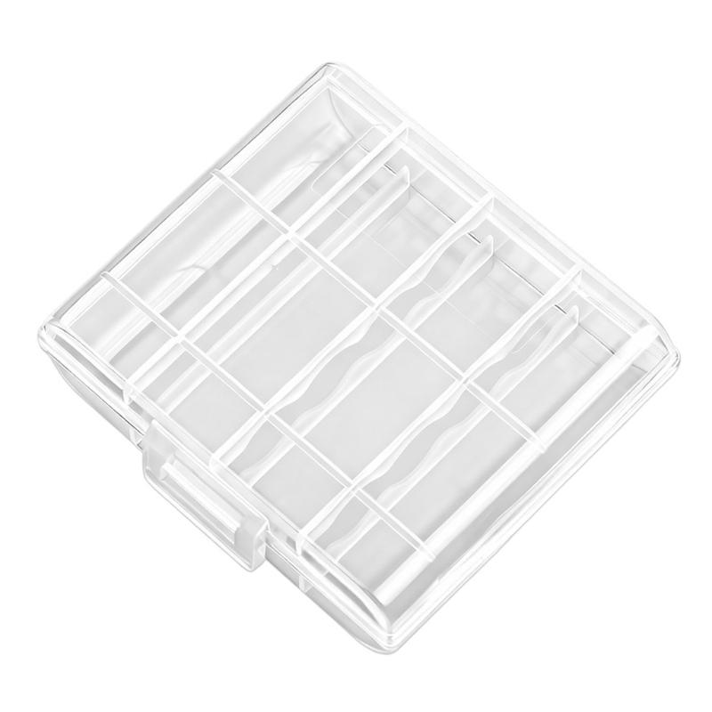 High Clear PP Battery Case Organizers for up to 4 2A or 3A Batteries Secure Storage Box Holder for Electronic Devices