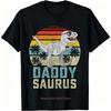 Daddysaurus T Rex Dinosaur Daddy Saurus Family Matching Tshirt Custom Printed Graphic T Shirts Funny Shir Ropa Hombre