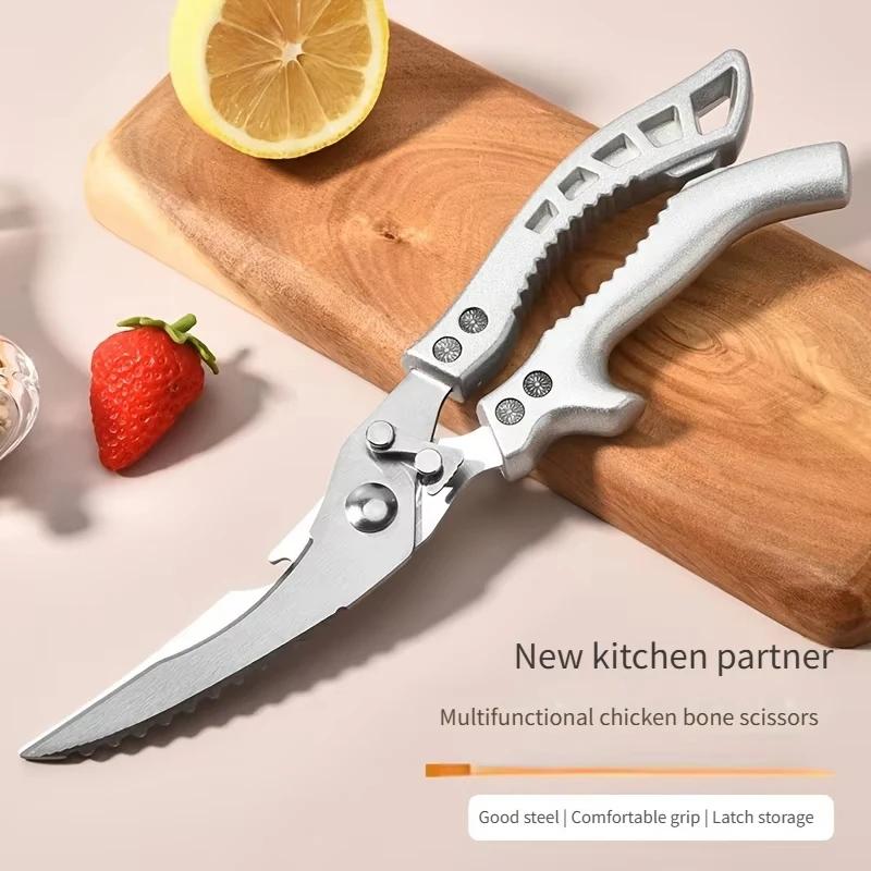 Heavy Duty Kitchen Shears, Stainless Steel Chicken Bone Scissors, Multifunctional Meat Fruit Vegetable Food Cutting Shears